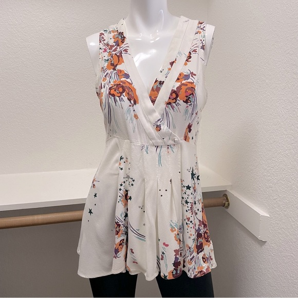 F.P. Te Amo Babydoll Mini Dress/Tunic + Back To Basics Floral Ivory Top Sz XS - Picture 2 of 11